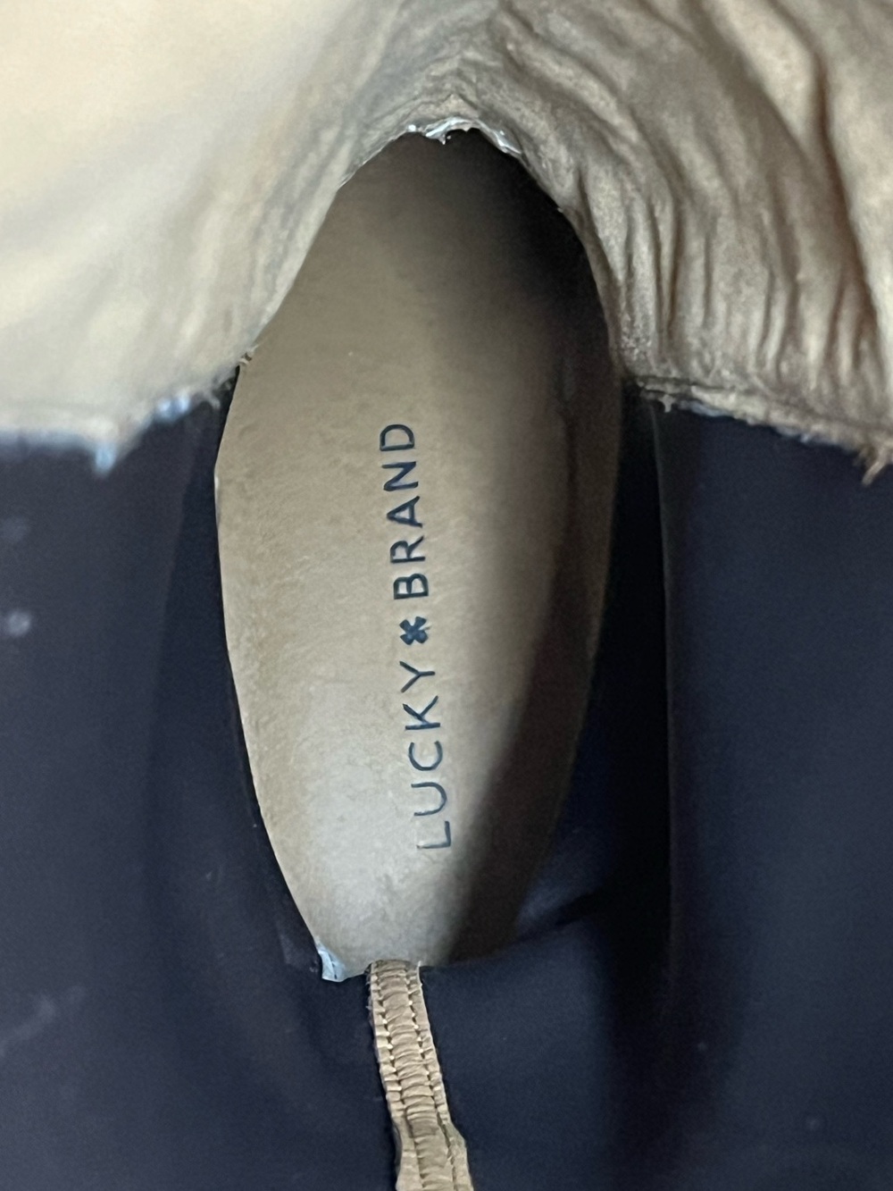 Lucky Brand Tilaree Knee High Boots 7.5 Suede Leather Taupe Equestrian Capsule - Picture 13 of 16